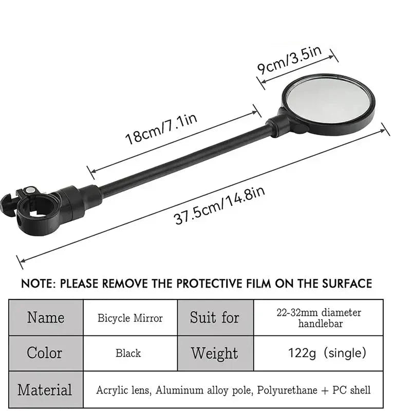 360° Adjustable Bicycle Rearview Mirrors