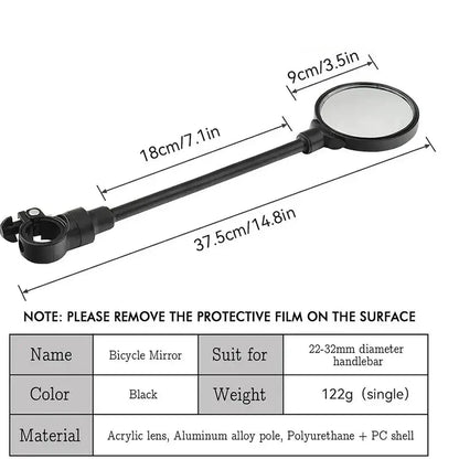 360° Adjustable Bicycle Rearview Mirrors