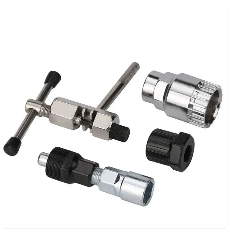 Bicycle Repair Tool Set with Chain Breaker, Spoke Wrench, Bottom Bracket & Freewheel Removal Tools