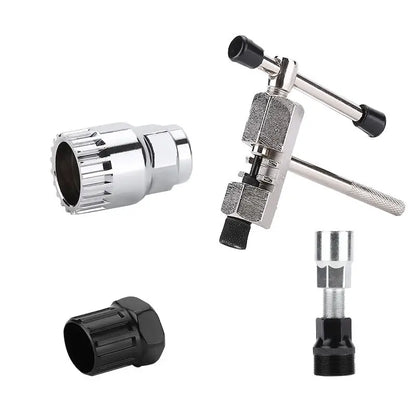 Bicycle Repair Tool Set with Chain Breaker, Spoke Wrench, Bottom Bracket & Freewheel Removal Tools