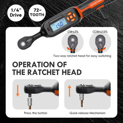 Bike Digital Torque Wrench Set (1/4″ Drive) (40pcs)