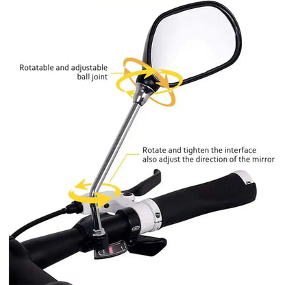 Bike Rearview Mirror 360° Adjustable with Reflector