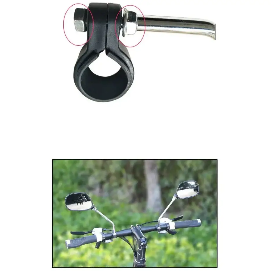 Bike Rearview Mirror 360° Adjustable with Reflector