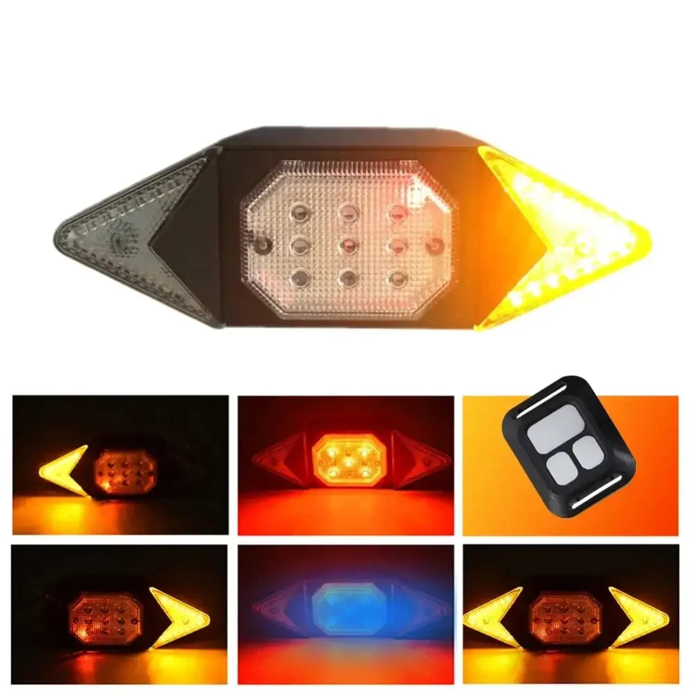 Wireless Remote-Controlled Bicycle Smart Taillight with Turn Signals (USB Rechargeable)