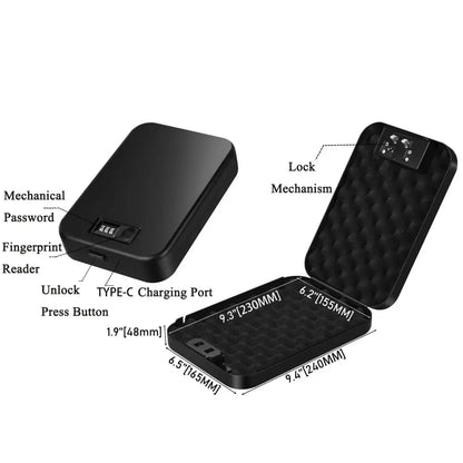 Biometric Gun Safe Box – Mini Fingerprint & Password Vault