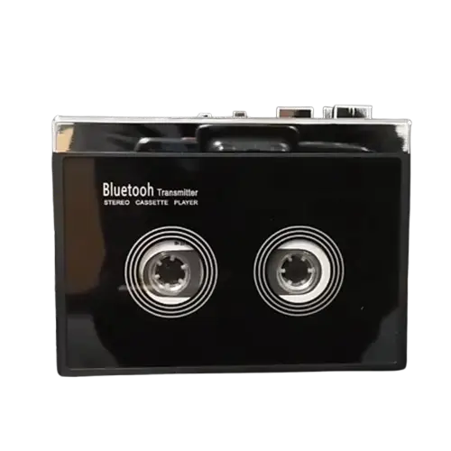 Black Cassette Tape Player with Bluetooth