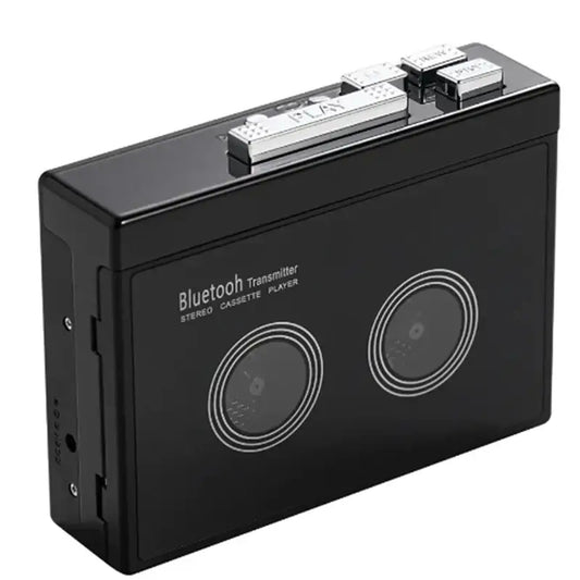 Black Cassette Tape Player with Bluetooth