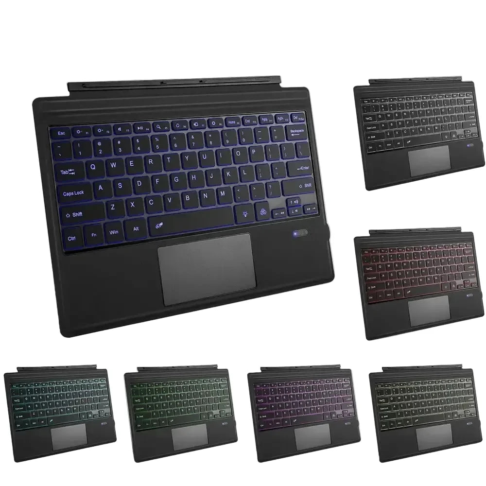 Bluetooth Backlit Keyboard with Touchpad for Microsoft Surface Pro 3–11, Pro X & Pro 7+