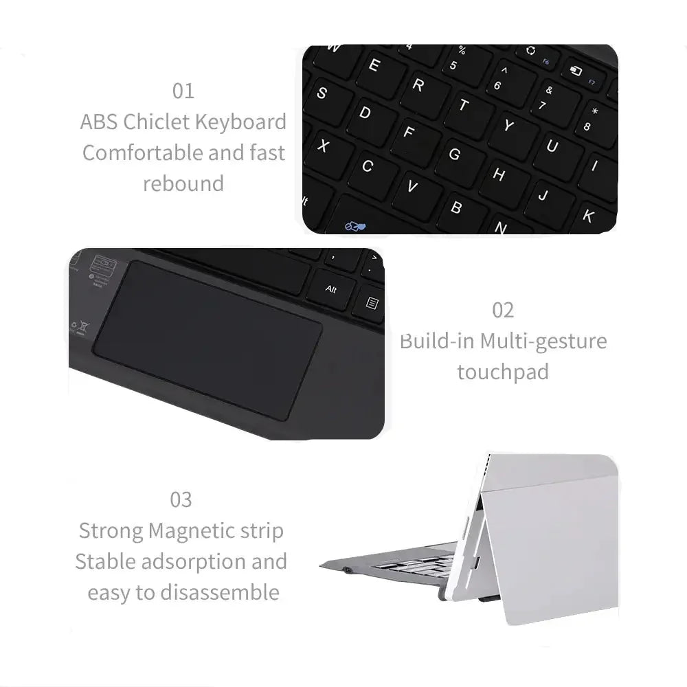 Bluetooth Backlit Keyboard with Touchpad for Microsoft Surface Pro 3–11, Pro X & Pro 7+