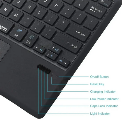 Bluetooth Backlit Keyboard with Touchpad for Microsoft Surface Pro 3–11, Pro X & Pro 7+