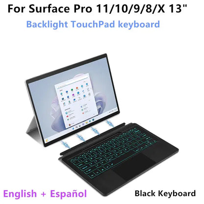 Bluetooth Backlit Keyboard with Touchpad for Microsoft Surface Pro 8, 9, 10, 11 & Pro X