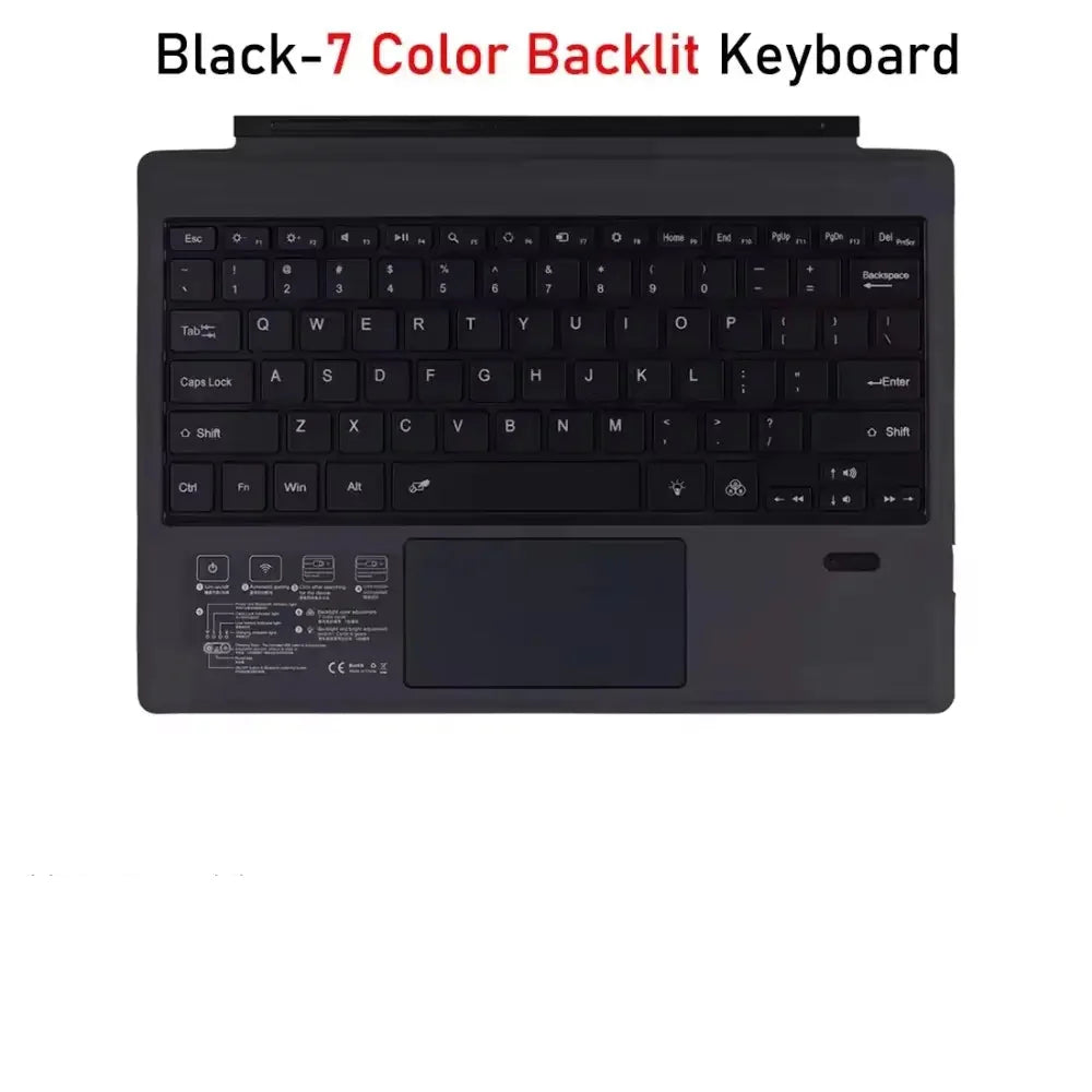 Bluetooth Detachable Slim Cover Keyboard for Microsoft Surface Pro 3–11, Pro X & Pro 7+