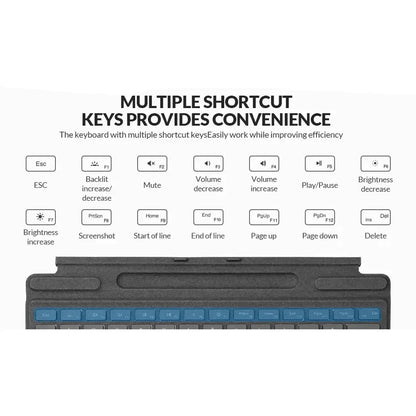 Bluetooth Detachable Slim Cover Keyboard for Microsoft Surface Pro 3–11, Pro X & Pro 7+