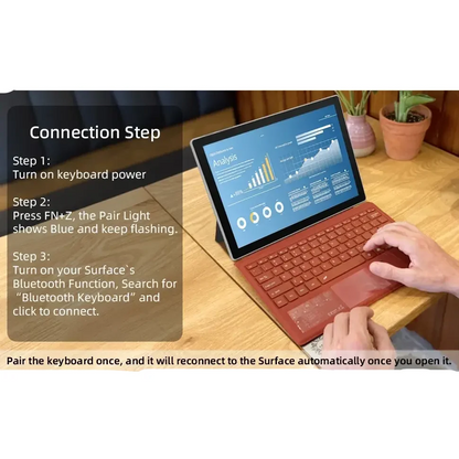 Bluetooth Detachable Slim Cover Keyboard for Microsoft Surface Pro 3–11, Pro X & Pro 7+