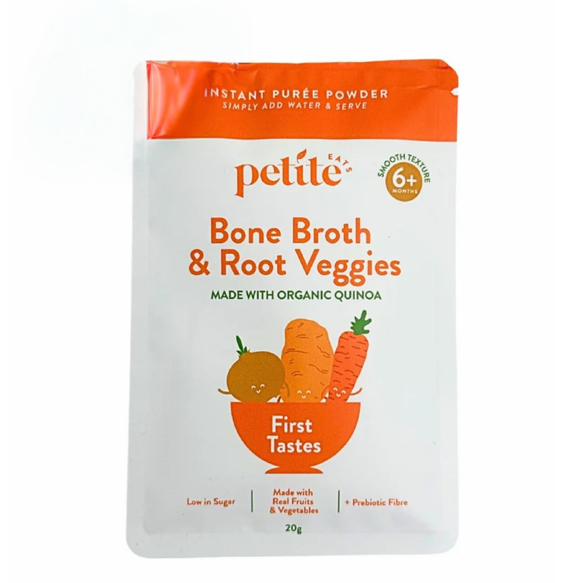 A healthy blend of bone broth and mixed veggies for babies starting solid food.