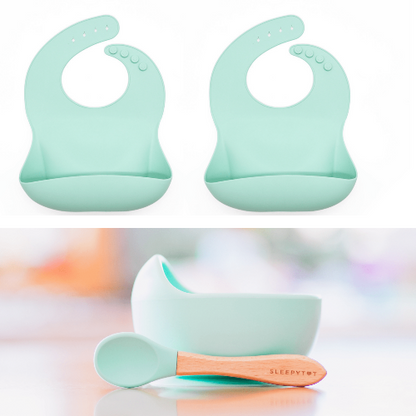 Sleepytot - Silicone Suction Bowl & 2 Bibs Bundle