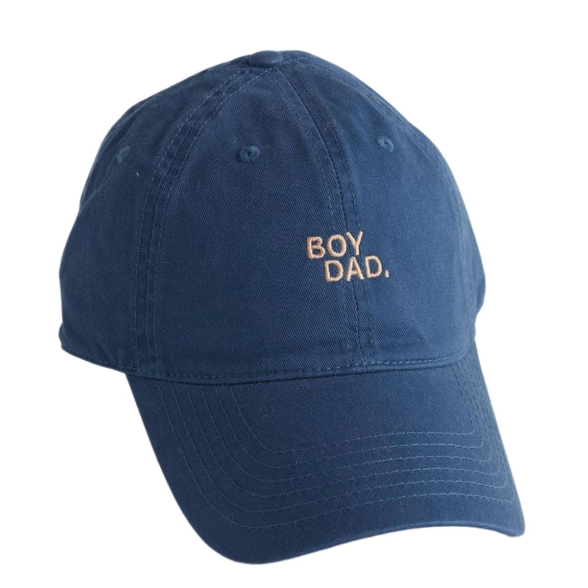A blue hat for dads with the words on it 'boy dad'