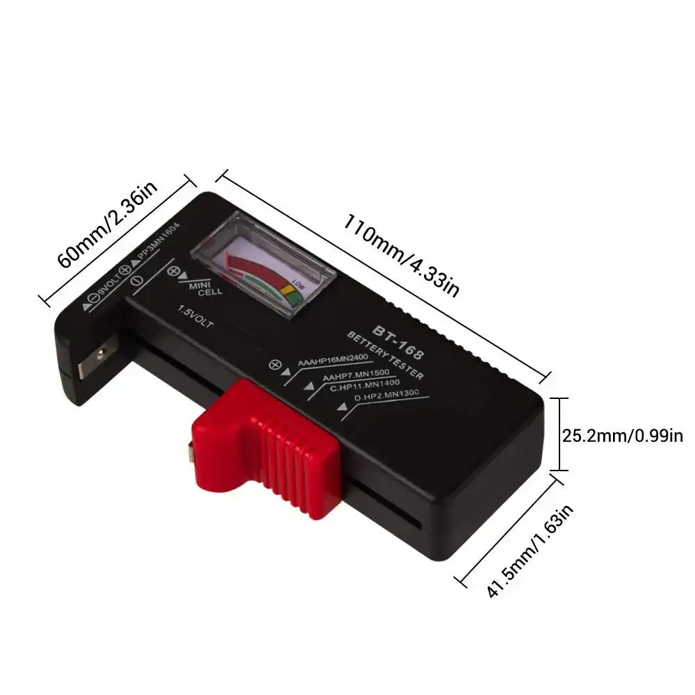 BT-168 Universal Battery Tester – AA/AAA/C/D/9V Button Cell Checker
