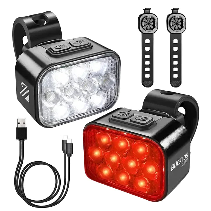 USB Rechargeable Bicycle Front & Rear LED Lights