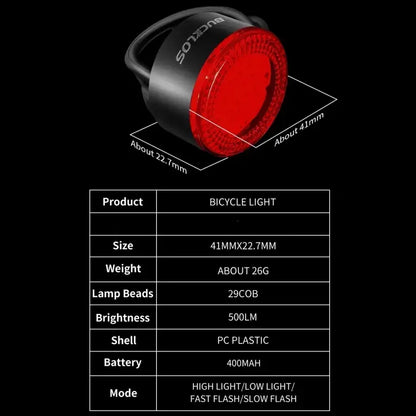 Rechargeable Bicycle Front & Rear Light Set