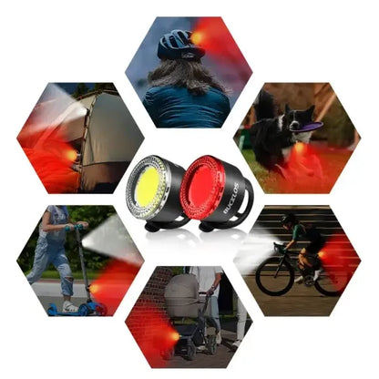 Rechargeable Bicycle Front & Rear Light Set