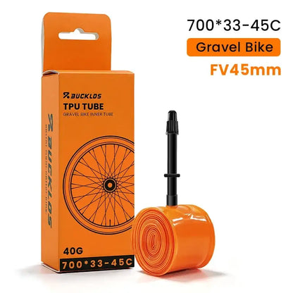 700C TPU Bicycle Inner Tube, 700x23/32C & 700x33/45C with 45/65/80mm Presta Valve for Road & Gravel Bikes