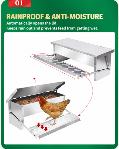 Automatic Chicken Food Feeder Treadle Self Opening Feeder