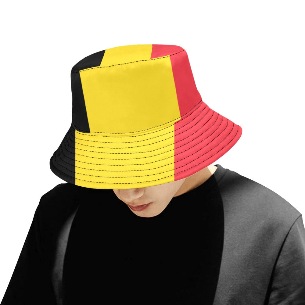 Men's Belgium Flag Bucket Hat - Stylish Chino Cotton Twill Summer Cap