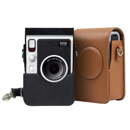 Instax Mini EVO PU Leather Camera Case with Shoulder Strap