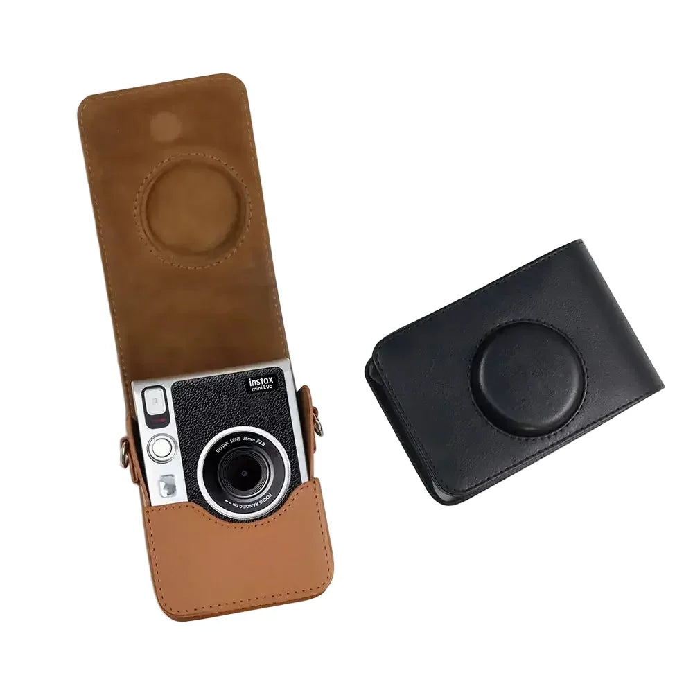 Instax Mini EVO PU Leather Camera Case with Shoulder Strap