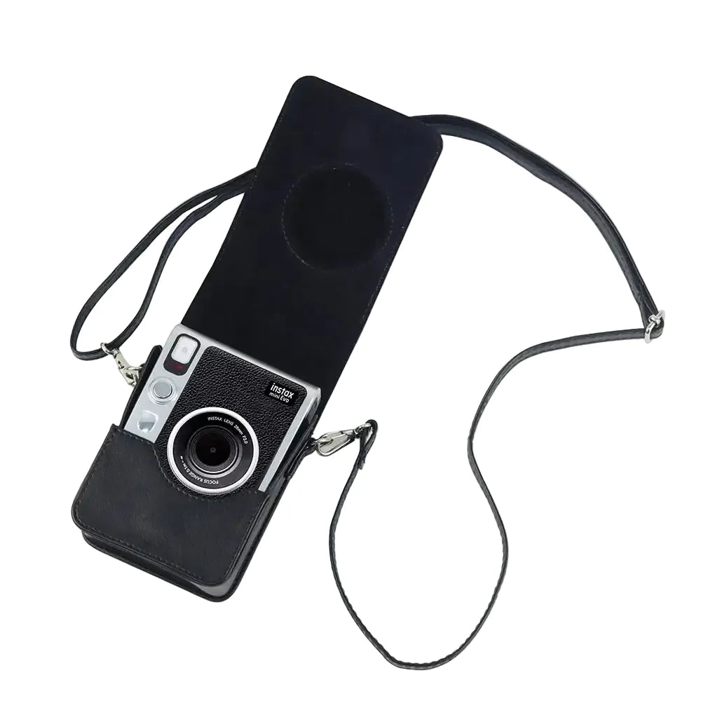Instax Mini EVO PU Leather Camera Case with Shoulder Strap