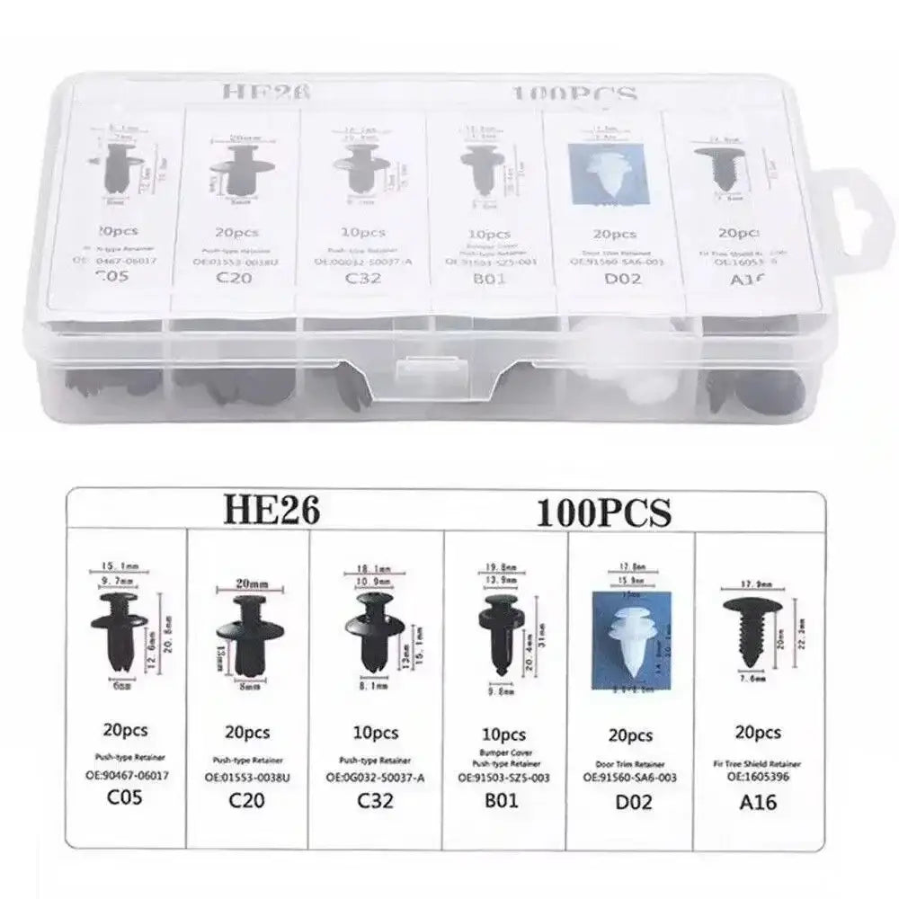 Car Fastener Clip Kit – Plastic Rivets & Retainer Pins (different types available)