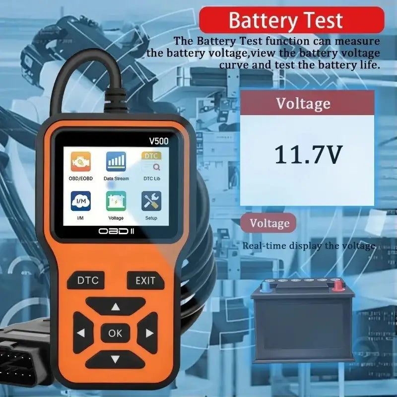 OBD2 Scanner, Voltage & Engine Fault Code Reader