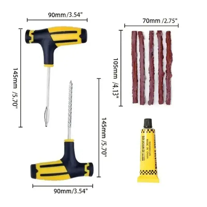 Car Tyre Repair Kit with Durable Strips & Super Glue