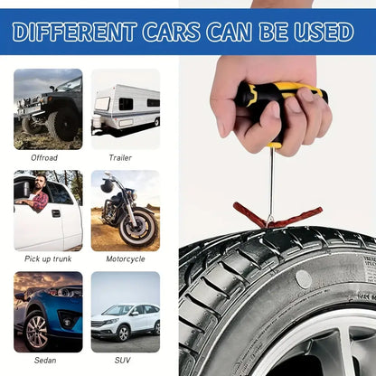 Car Tyre Repair Kit with Durable Strips & Super Glue