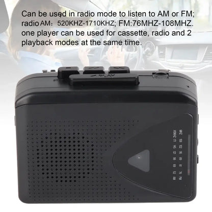 Portable Cassette Tape Player with AM/FM Radio