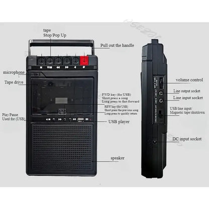 Cassette to USB Flash Converter Player (3 colours available)