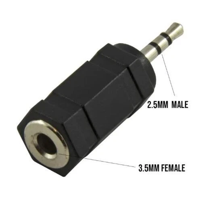 5pcs 2.5mm To 3.5mm Stereo Jack - Black