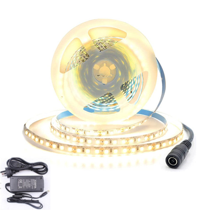 5M Warm White 5050 12V Led Strip Light with Power Adapter - salelink.co.nz