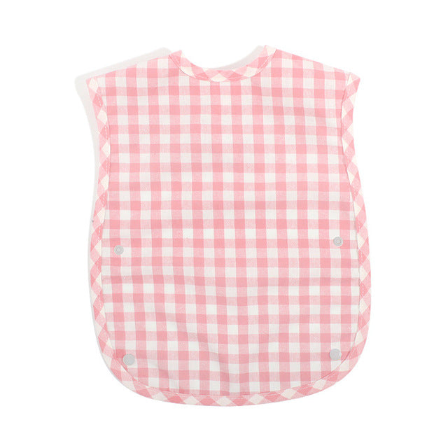 Plaid Waterproof Cotton Bib for Infants and Kids