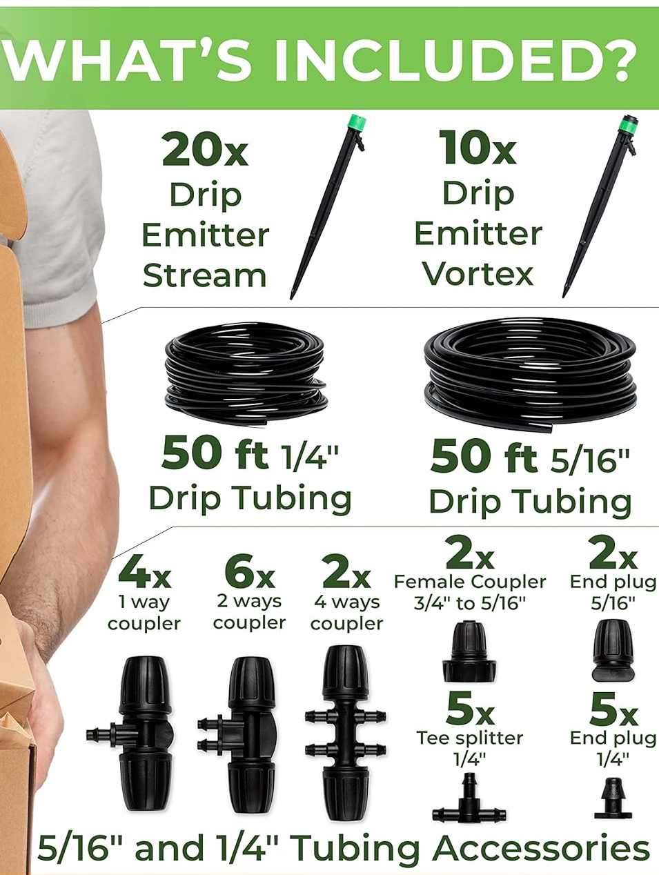 15m+15m Watering Drip Irrigation Hose Kit System