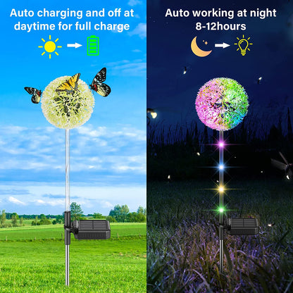 Solar Garden Lights Garden Ornaments Outdoor Dandelion 4PCS