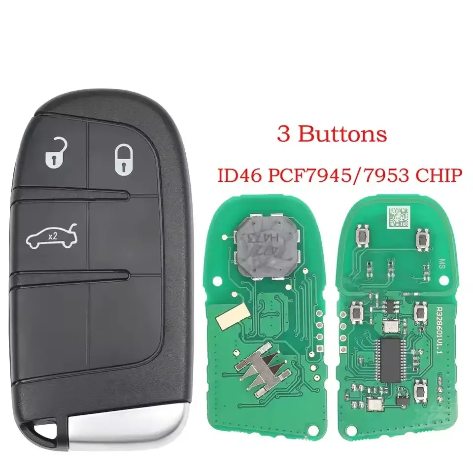 433MHz Smart Remote Key PCF7953M for Chrysler 200, 300 & Dodge Charger, Challenger (2015+)