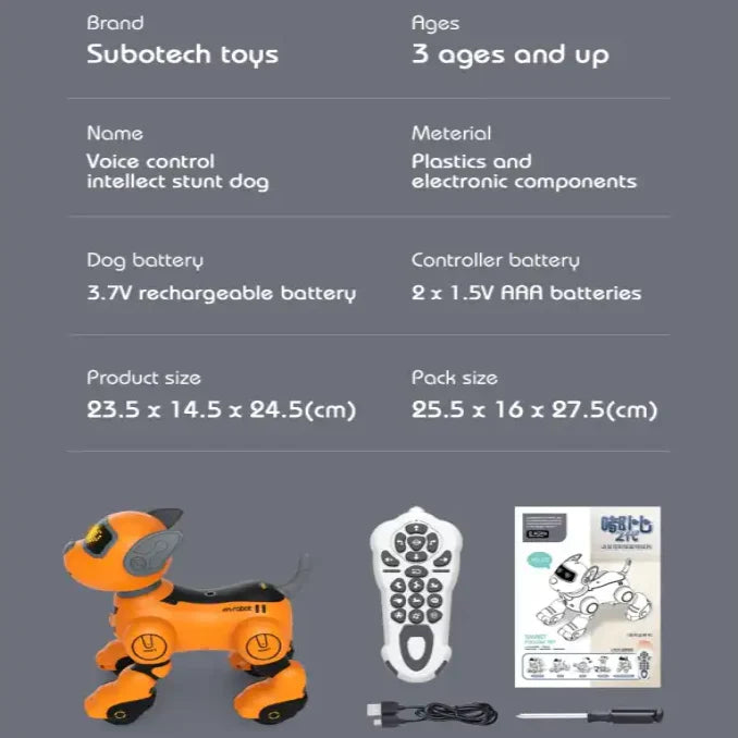 Remote Control Smart Robot Dog Toy with Voice & Programming Functions