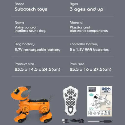 Remote Control Smart Robot Dog Toy with Voice & Programming Functions
