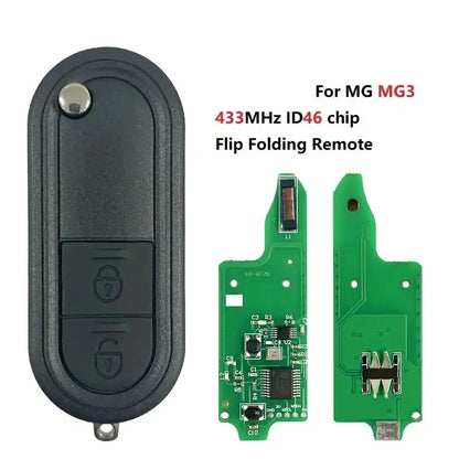 2-Button Flip Remote Key 433MHz ID46 Chip for MG3 Replacement