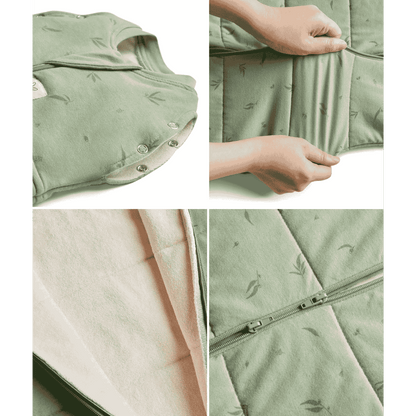 Showing the stretch and material of the cocoon swaddle bag.