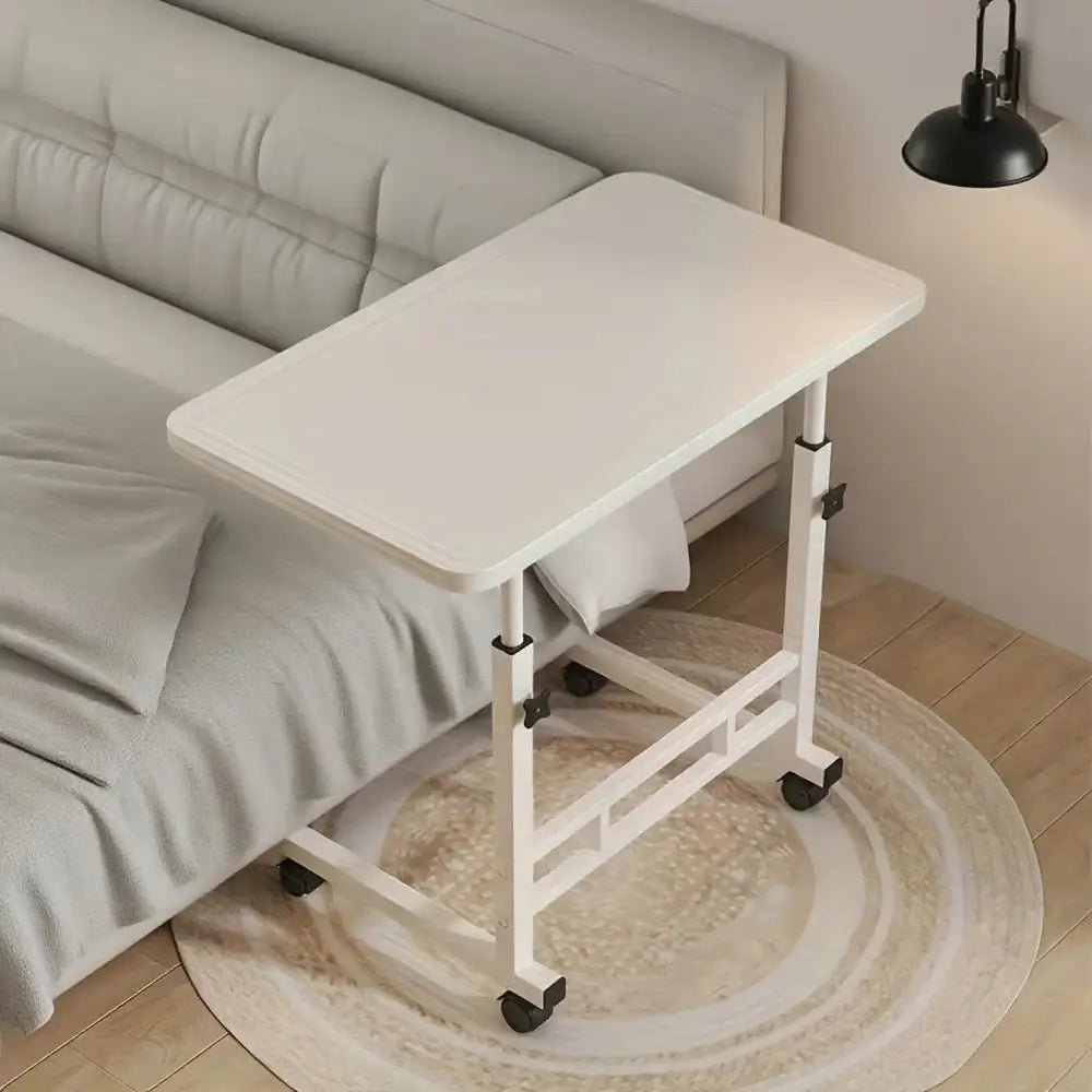 Compact Adjustable Bedside Work Desk with a 4-Wheel Mobile Design