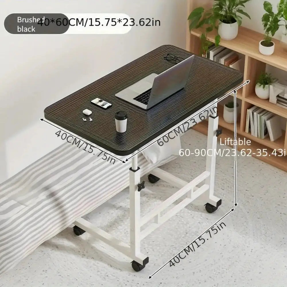 Compact Adjustable Bedside Work Desk with a 4-Wheel Mobile Design