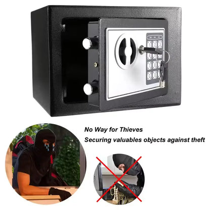 Compact Digital Safe with Key & Password